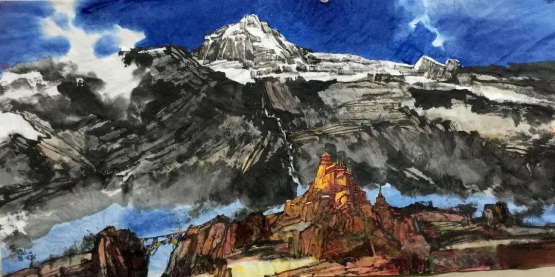 陆天宁笔下的西藏雪域高原：神秘而又壮美的画面，重建了高原山水新秩序