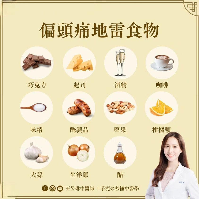 改善偏头痛饮食要吃什么？中医授2方法、避开11种地雷食物缓解偏头痛！