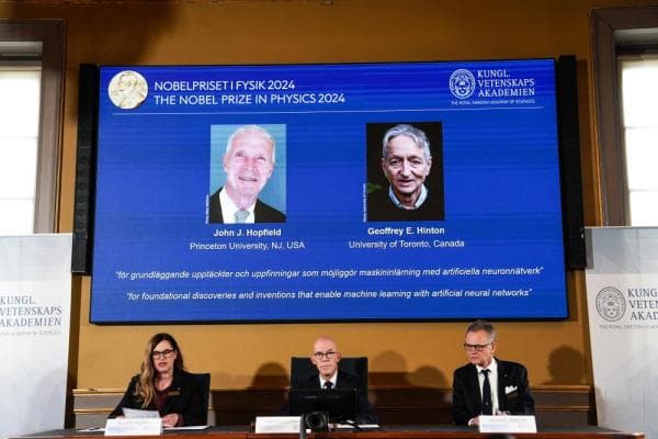 两名科学家因机器学习方面的贡献分享2024年诺贝尔物理学奖