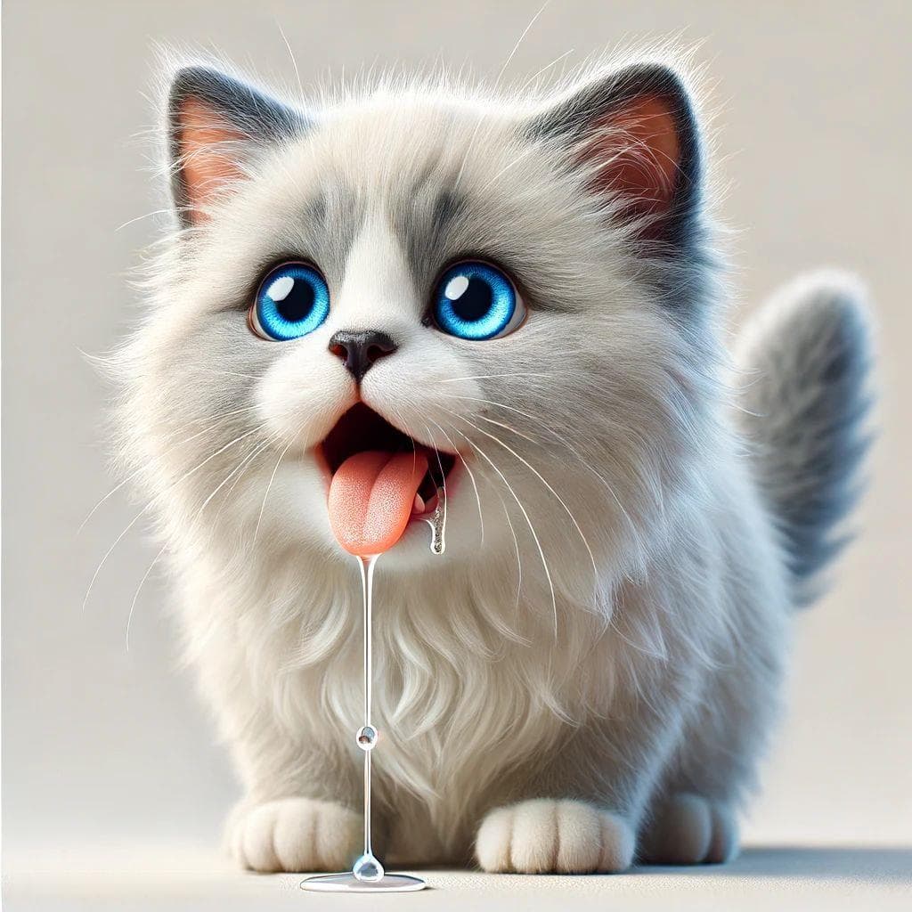 猫咬住猫条不放