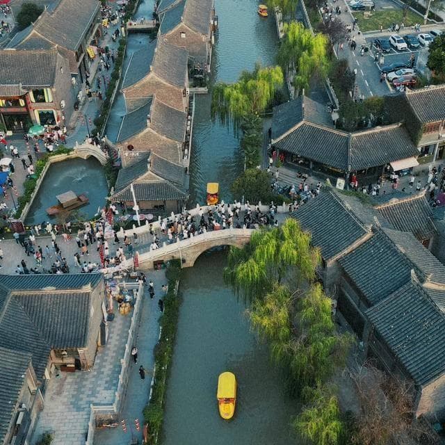 苏北第一古镇-河下古镇，拥有2500年历史，人少景美免门票值得去