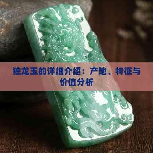 独龙玉的详细介绍：产地、特征与价值分析