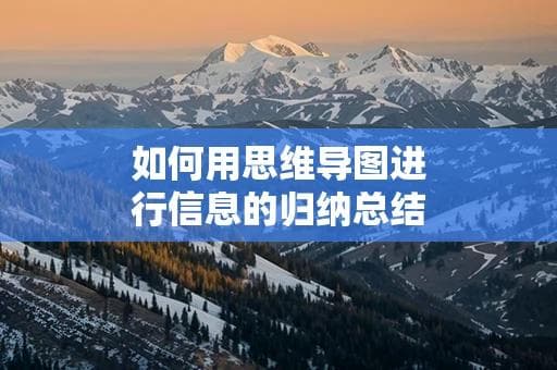 如何用思维导图进行信息的归纳总结