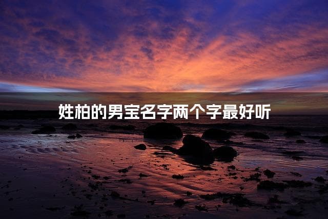 姓柏的男宝名字两个字最好听