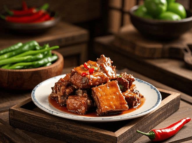乡村红烧排骨：灶火间的温暖与美味