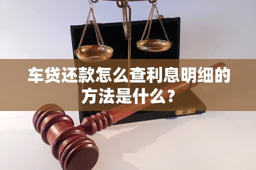 车贷还款利息明细查询指南：从查询方法到还款策略