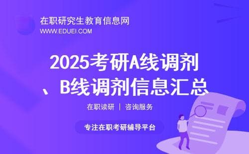 2025考研A线调剂、B线调剂信息汇总（全日制、非全日制）