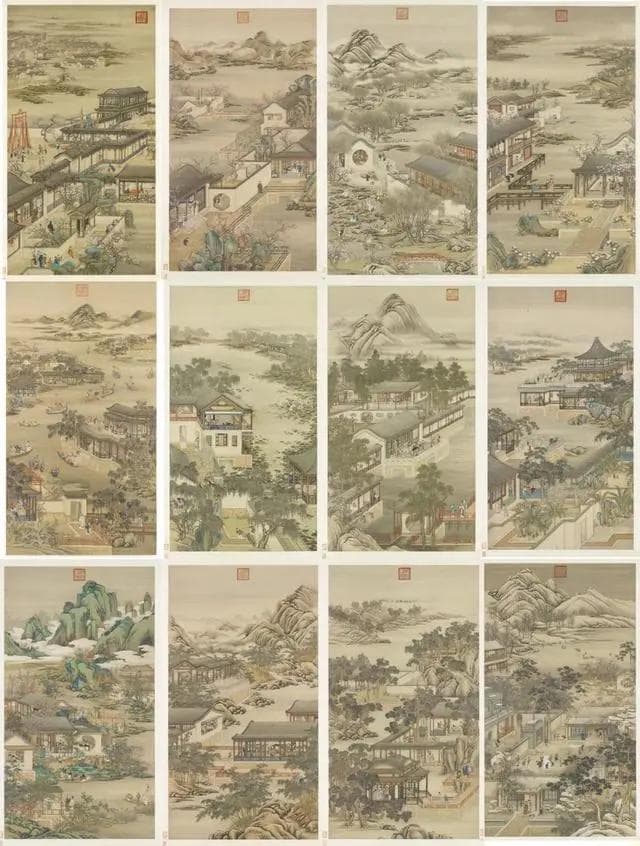 古人的中秋节：台北故宫·《十二月令图轴 · 八月》