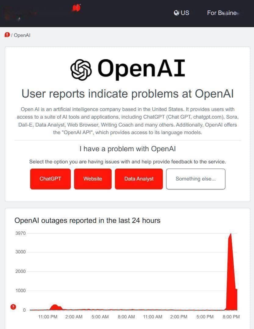 ChatGPT今晚宕机，OpenAI紧急修复，用户：何时能聊？