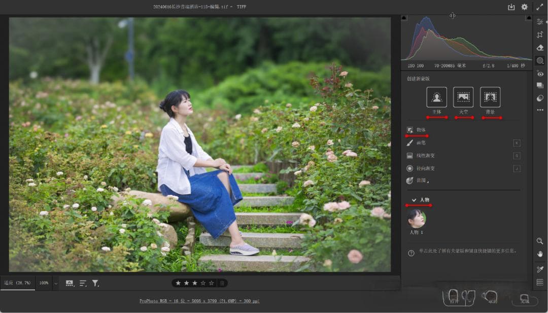 Camera Raw：蒙版 - 选择主体、天空、背景、对象、人物