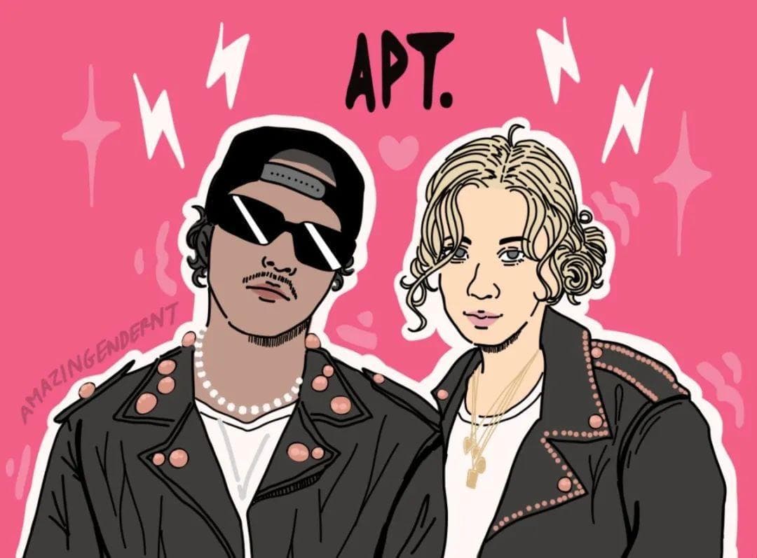 ROSÉ & Bruno Mars《APT》霸屏音乐节目，成最炙手可热歌曲
