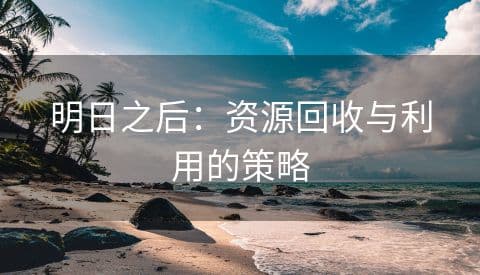 明日之后：资源回收与利用的策略