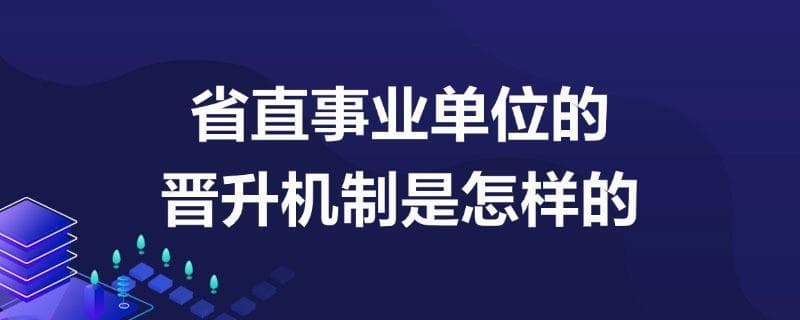 省直事业单位的晋升机制是怎样的