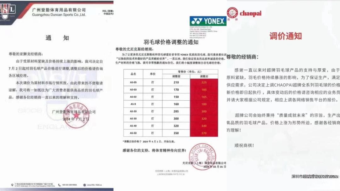 当涨价和断供成为主旋律，一场来自羽毛球行业的巨变进行时