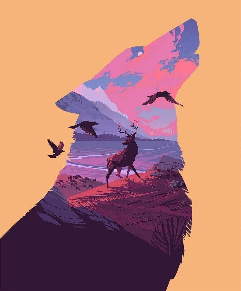 特效流插画家，以自然为灵感，描绘出炫酷的作品