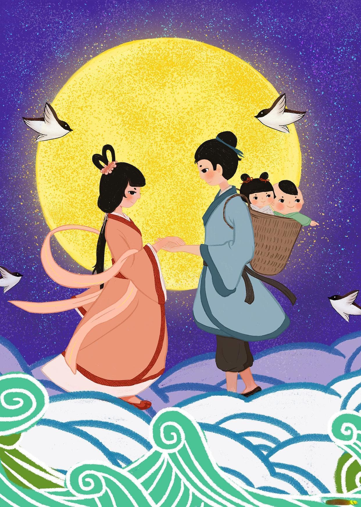 星宿篇：迢迢牵牛星 皎皎河汉女 同到牵牛织女家 卧看牵牛织女星