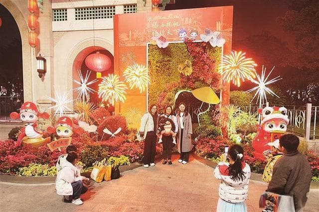 厦门新春氛围：公园换新装，水果采摘忙，紫花风铃木绽放