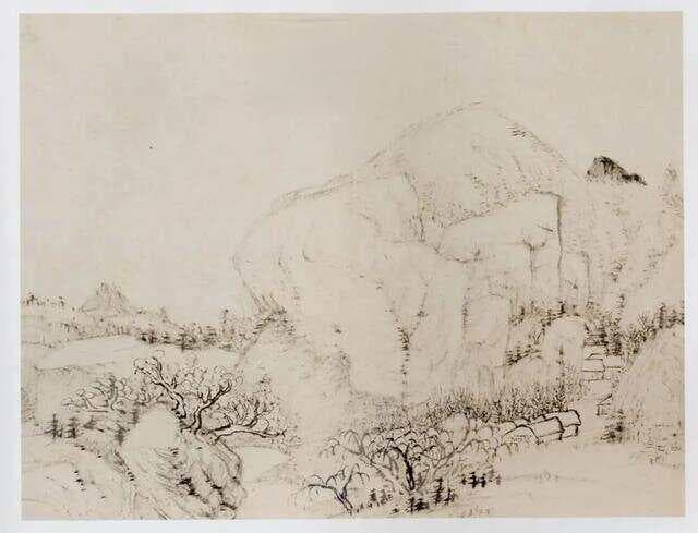 程邃的焦墨山水画，随意挥洒，别具韵味