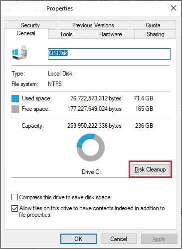 在Windows Server上使用磁盘清理
