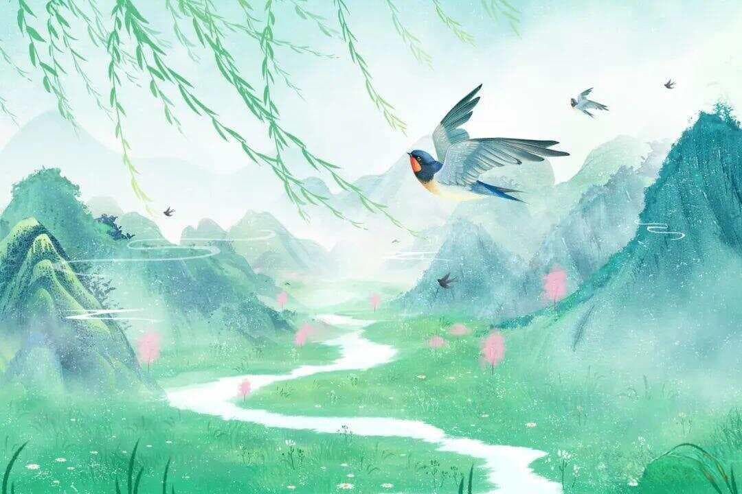 燕子迎春又送春，衔得春色如许