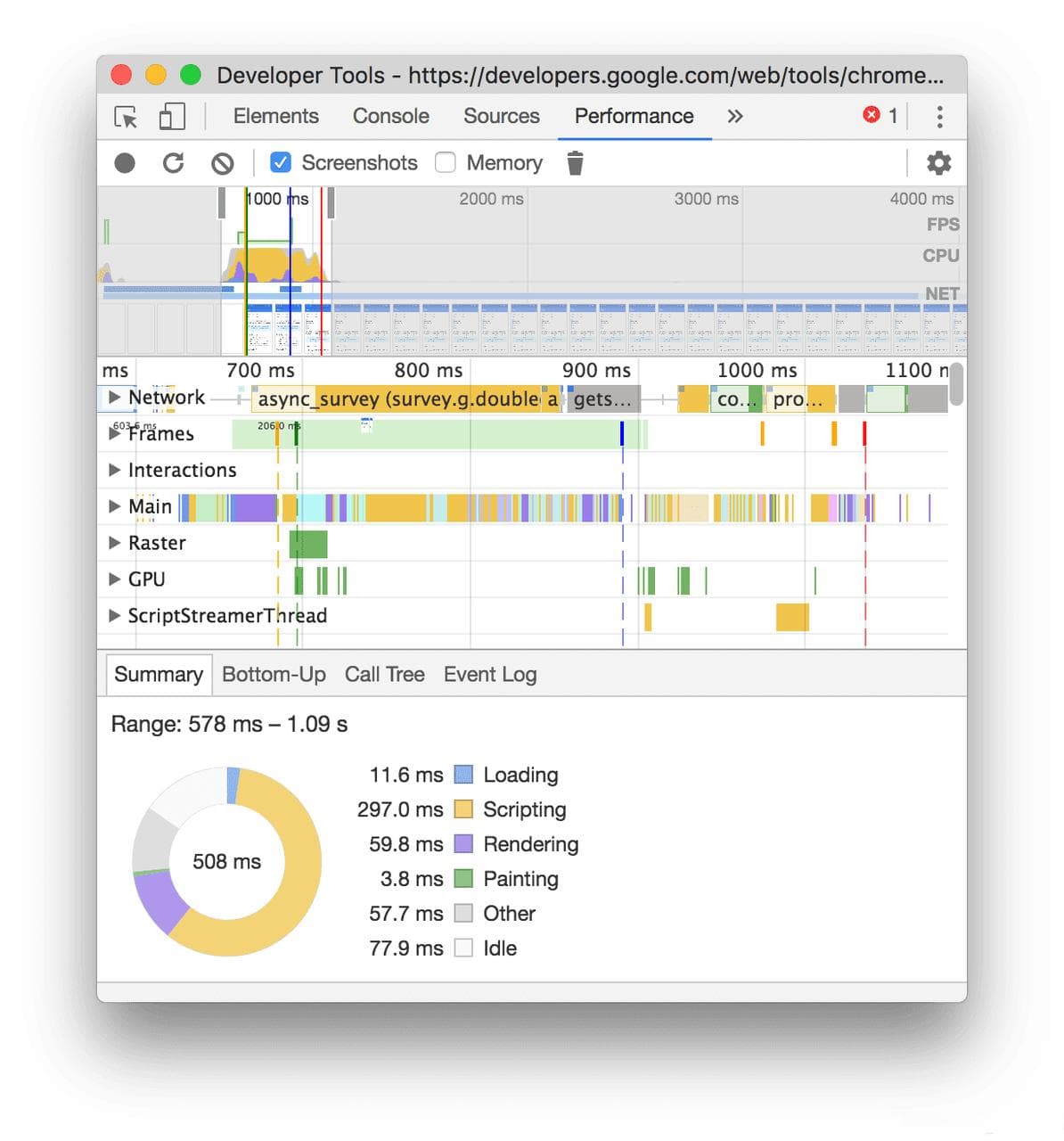 Chrome DevTools 二： Performance 性能面板