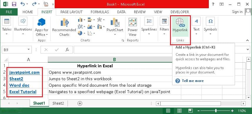 Excel 超链接