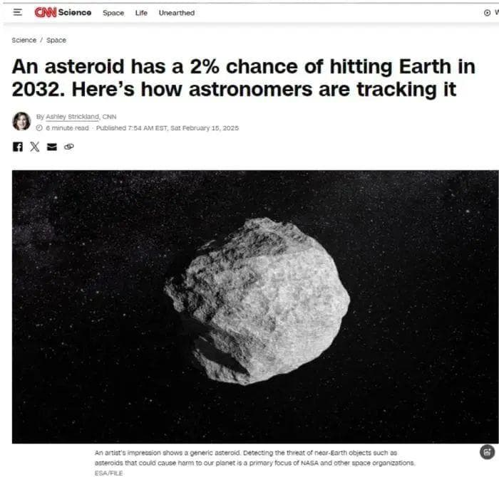 小行星撞地球概率达3.1%？别慌，只是估值！防御系统已在部署中