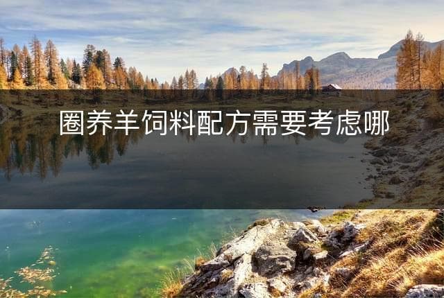 圈养羊饲料配方需要考虑哪些关键因素？