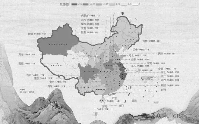 GIS分析全国5A级景区地理分布与特色