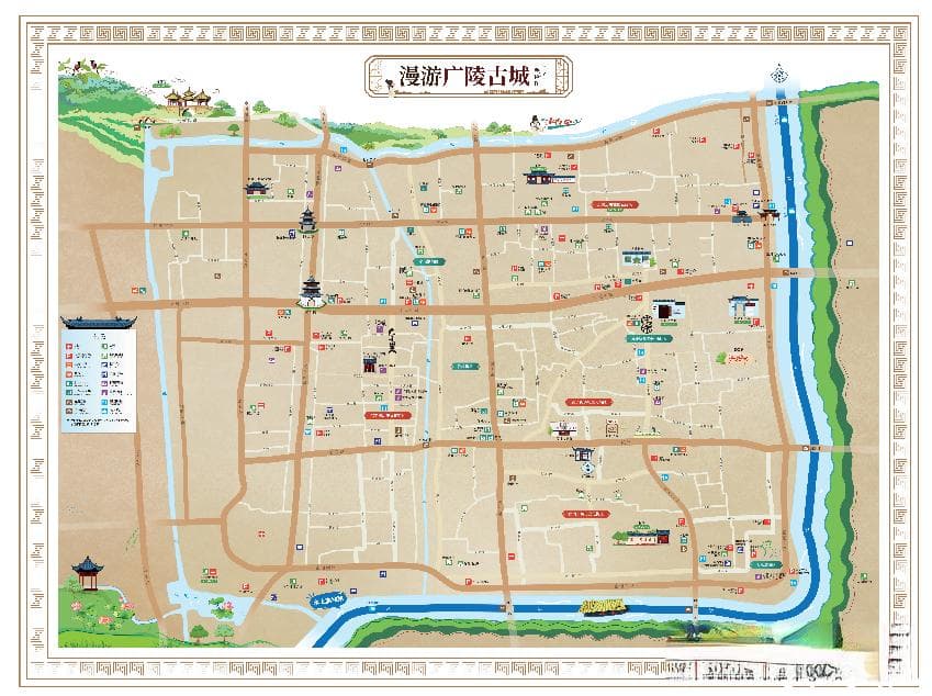 来古城Citywalk，扬州古城手绘地图亮相