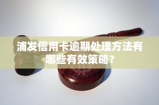 浦发信用卡逾期处理方法有哪些有效策略？