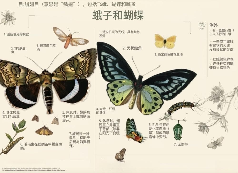 蝴蝶和蛾子的区别：如何区分这两种美丽的昆虫