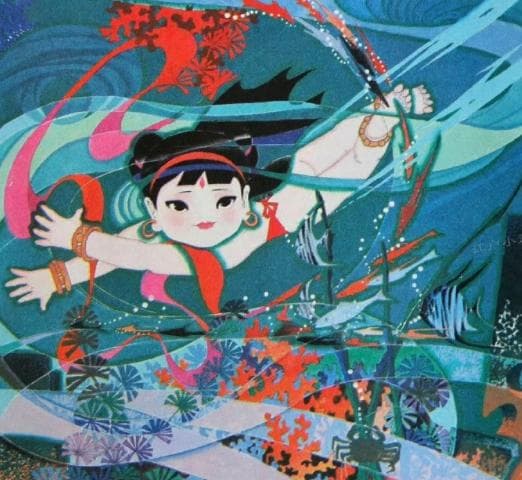 费长富《哪吒闹海》：一幅画里的中国神话传奇
