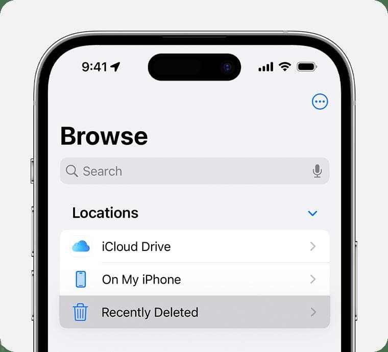 在 iPhone 或 iPad 上的“文件”App 中删除文件或恢复已删除的文件