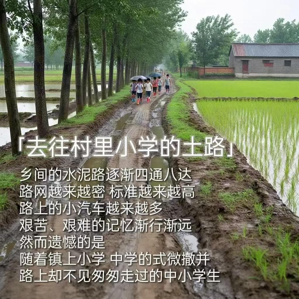 给孩子讲的家乡故事：去往村里小学的土路
