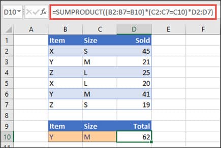 Excel SUMPRODUCT函数详解：语法、参数及实战案例