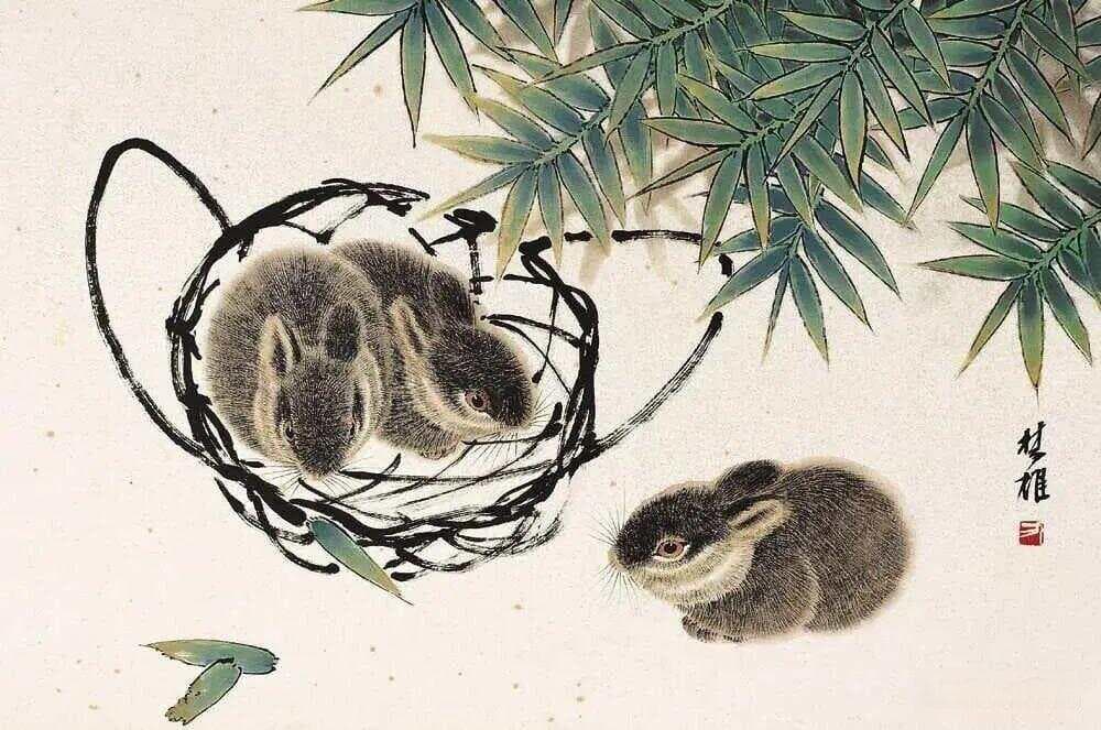 方楚雄笔下的兔子：艺术魅力与生命活力的交织