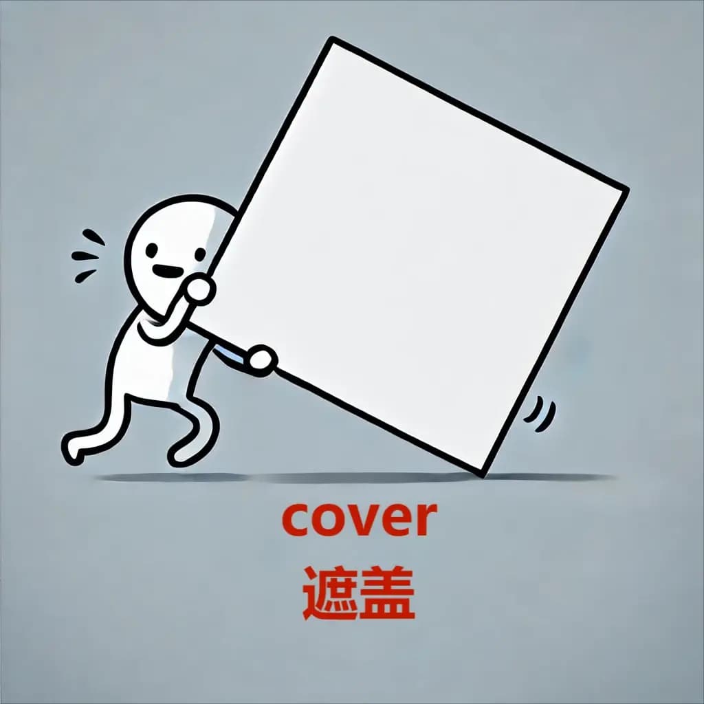 词根词缀：cover， 掩盖