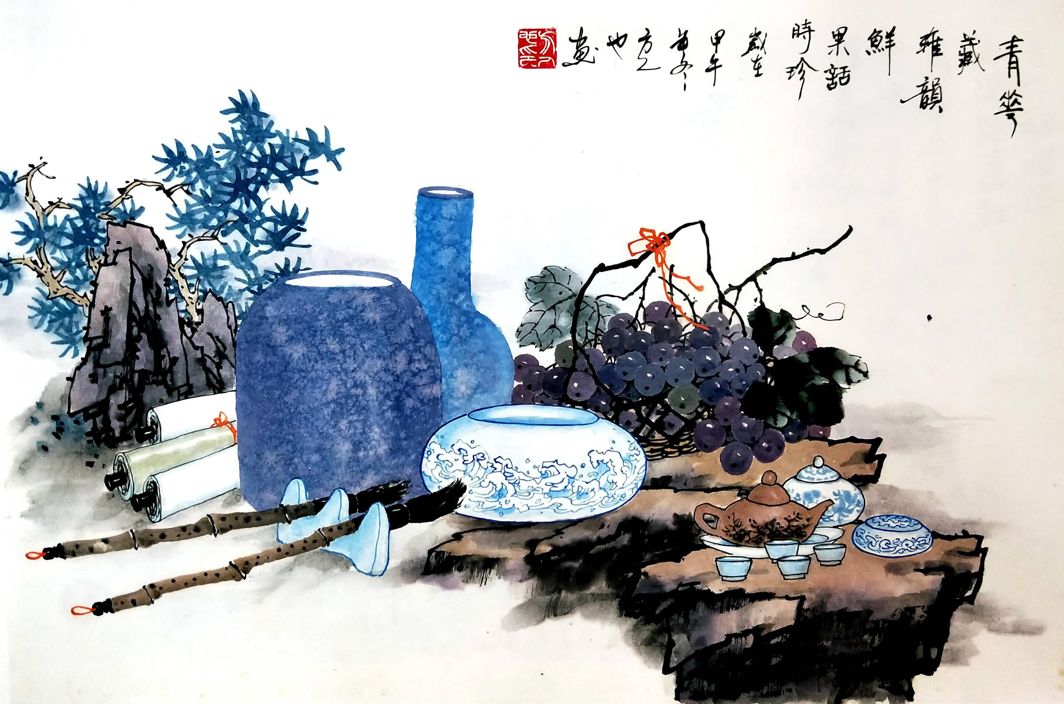 探索方人也笔下的青花瓷艺术：独特韵味解析