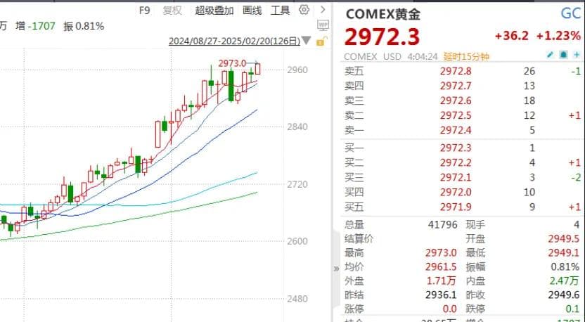 黄金价格突破2950美元，金矿企业业绩爆发