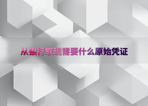 从银行取现需要什么原始凭证