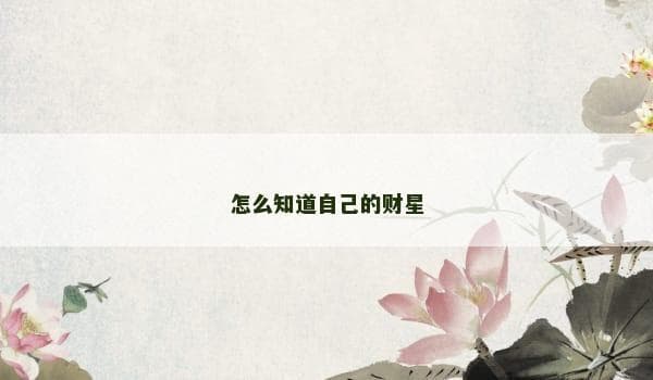 怎么知道自己的财星