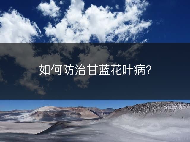 如何防治甘蓝花叶病？