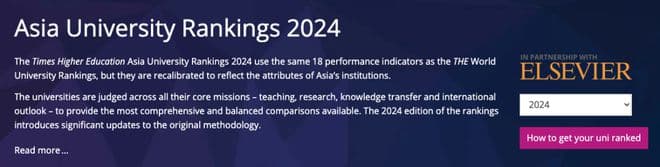 2024年泰晤士亚洲大学排名出炉！新加坡国大南大分列第三第四！