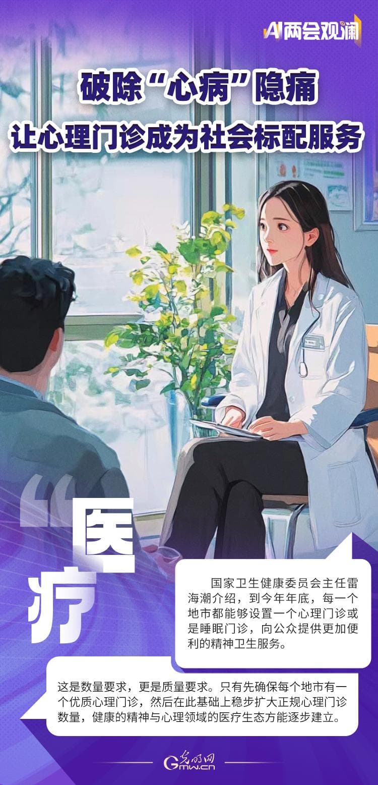 两会观澜 | 破除“心病”隐痛，让心理门诊成为社会标配服务