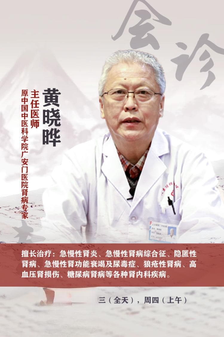 原中国中医科学院广安门医院肾病专家黄晓晔：从脾肾论治慢性肾炎蛋白尿