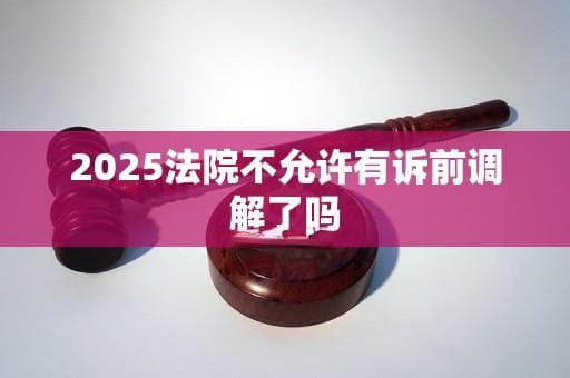 2025法院不允许有诉前调解了吗