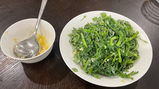 懒人版微波炉蒸茼蒿