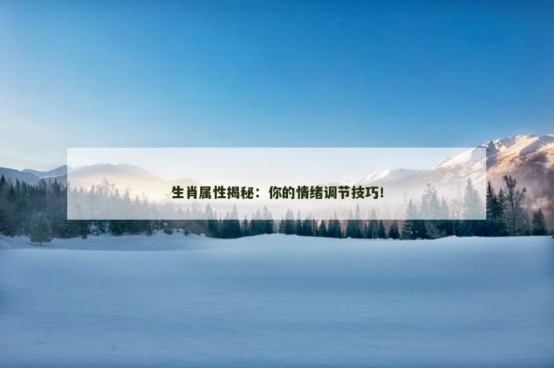 十二生肖情绪调节指南：找到适合你的心理调适方法