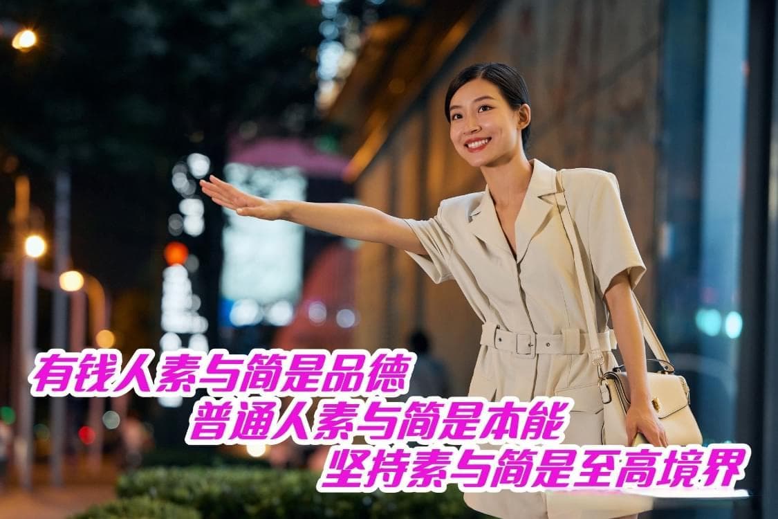 有钱人素与简是品德，普通人素与简是本能。坚持素与简是至高境界